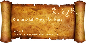 Keresztény Ákos névjegykártya